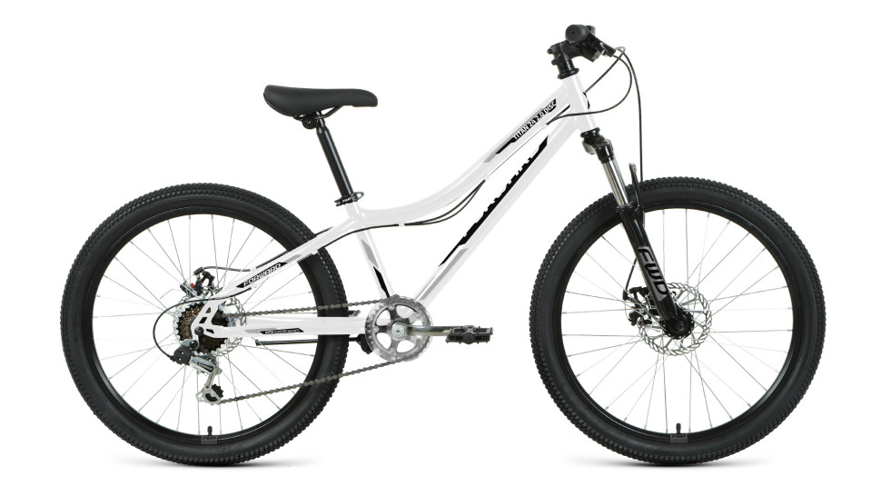 Велосипед FORWARD TITAN 24 2.0 D (24" 6 ск. рост. 12") 2022, белый/черный QR