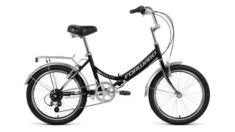 велосипед FORWARD ARSENAL 20 2.0 (20" 6 ск. рост 14" скл.) 2019-2020, черный/серый