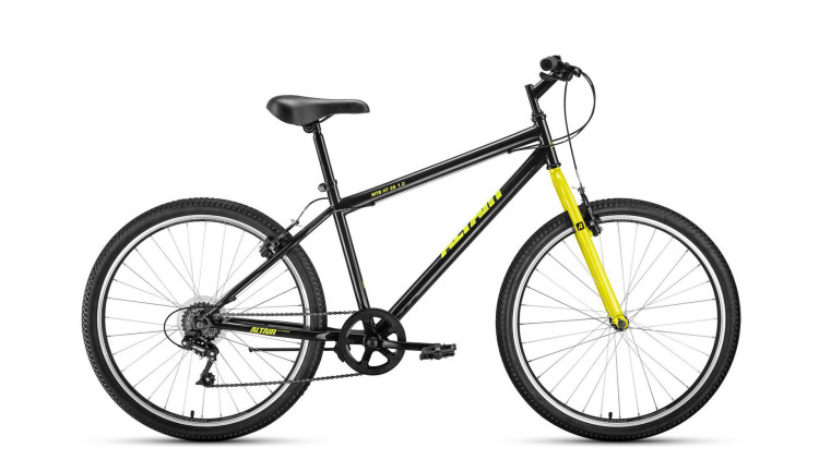 велосипед ALTAIR MTB HT 26 1.0 (26" 6 ск. рост 17") 2019-2020, черный/желтый