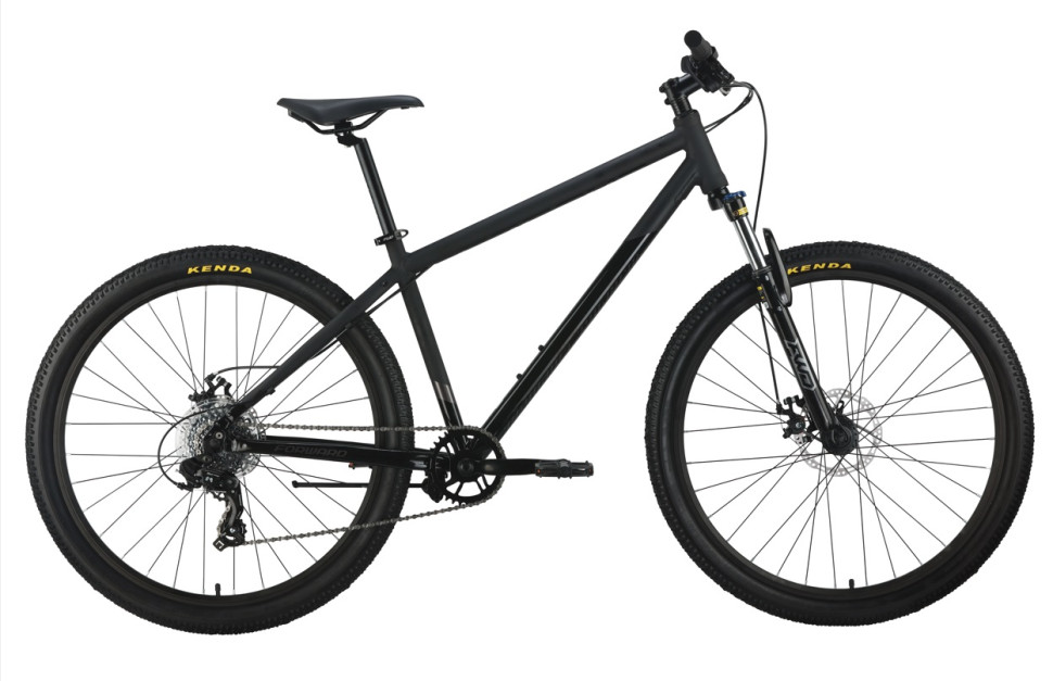 Велосипед FORWARD APACHE 29 2.0 D (29" 8 ск. рост. 19") 2024, черный-мат/черный QR