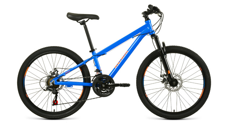 Велосипед ALTAIR 24 Disc алюм. (24" 21 ск. рост. 11.5") 2020-2021, синий/ярко-оранжевый
