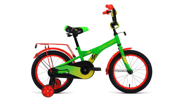 велосипед FORWARD CROCKY 16 (16" 1 ск.) 2019-2020, зеленый/желтый