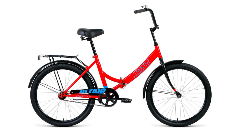 велосипед ALTAIR CITY 24 (24" 1 ск. рост 16" скл.) 2019-2020, красный/голубой