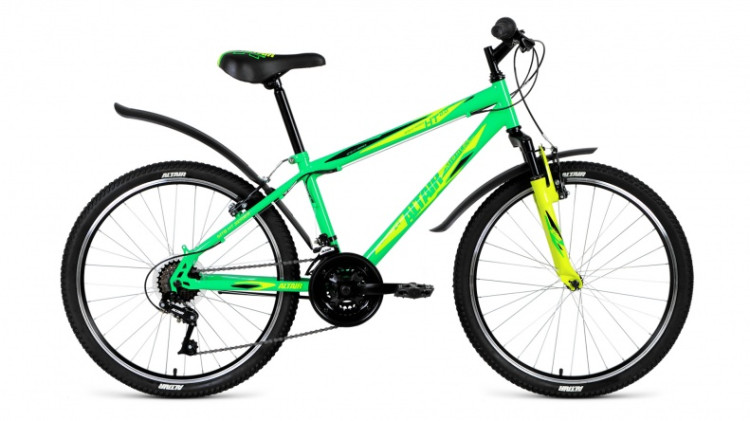 велосипед ALTAIR MTB HT 24 2.0 disc (24" 18 ск. рост 14") зеленый 2019