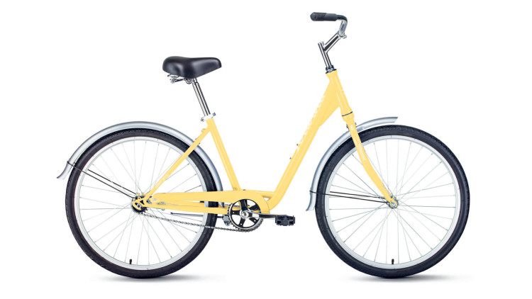 Велосипед FORWARD GRACE 26 1.0 (26" 1 ск. рост. 17") 2022, бежевый QR