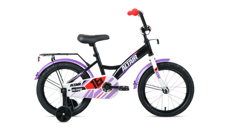 Велосипед ALTAIR KIDS 16 (16" 1 ск.) 2020-2021, черный/белый