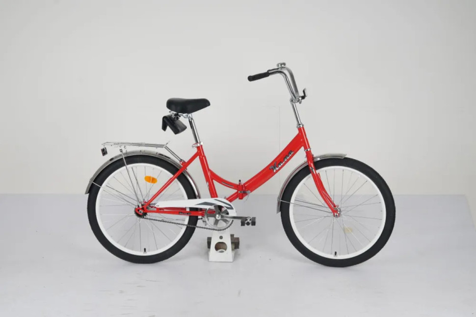 Велосипед KAMA 24 (24" 1 ск. рост. 16" скл.) 2024, красный/серебристый QR