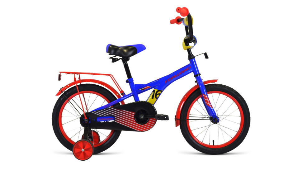велосипед FORWARD CROCKY 16 (16" 1 ск.) 2019-2020, синий/красный