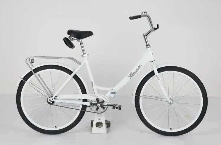 Велосипед KAMA 26 (26" 1 ск. рост. 18.5" скл.) 2024, белый/серебристый QR