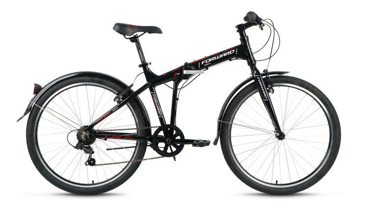 велосипед FORWARD TRACER 1.0 скл. алюм. (26'' 21ск. рост 15") черный