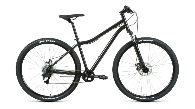 Велосипед FORWARD SPORTING 29 2.2 disc (29" 8 ск. рост 17") 2020-2021, черный/темно-серый