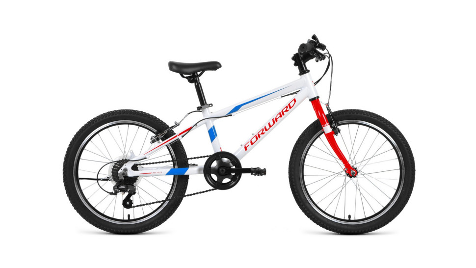велосипед FORWARD RISE 20 2.0 (20" 7 ск.) 2019-2020, белый/красный