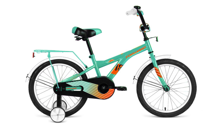 Велосипед FORWARD CROCKY 18 (18" 1 ск.) 2020-2021, бирюзовый/оранжевый, 1BKW1K1D1021