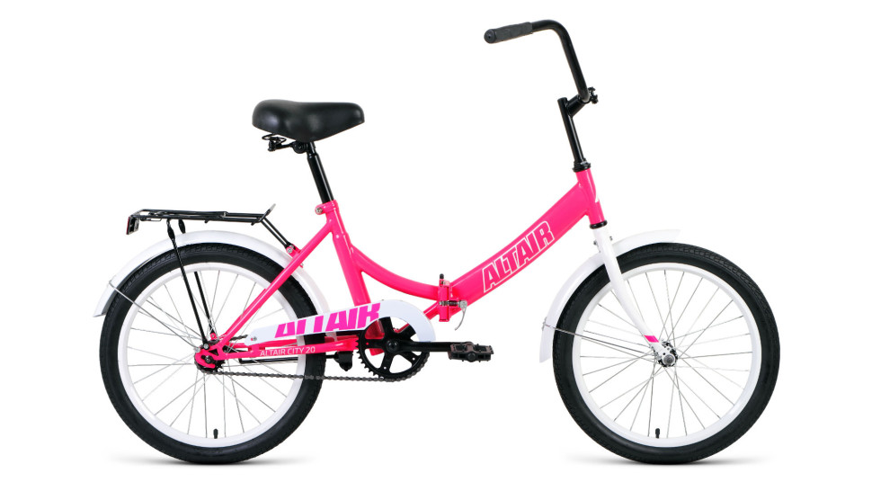 велосипед ALTAIR CITY 20 (20" 1 ск. рост 14" скл.) 2019-2020, розовый/белый