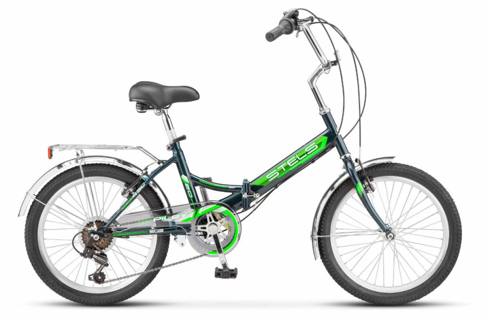 Велосипед STELS Pilot-450 V 20"  (13.5", 6 ск.,  Темно-зеленый) Z010 QR УЦ