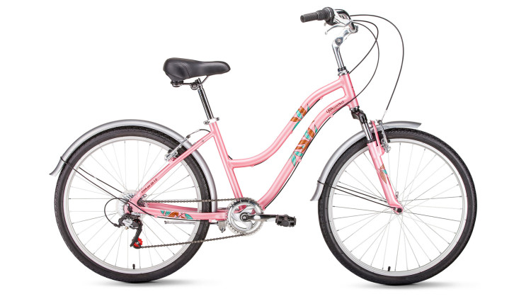 велосипед FORWARD EVIA AIR 26 1.0 алюм. (26" 7ск) розовый матовый 2019