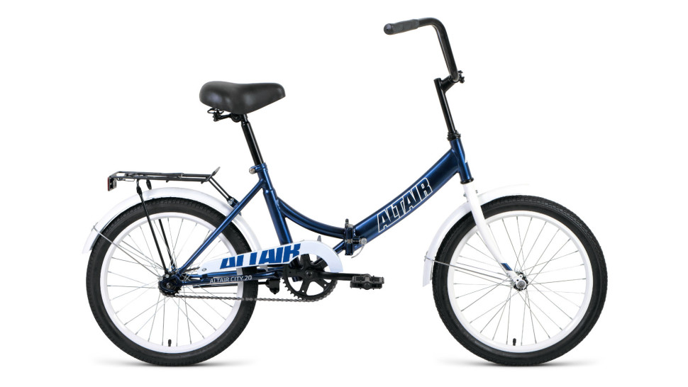 велосипед ALTAIR CITY 20 (20" 1 ск. рост 14" скл.) 2019-2020, темно-синий/белый