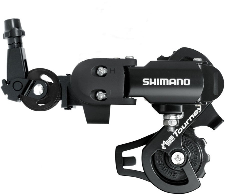 Переключатель задний, SHIMANO, TOURNEY, RD-FT35A, 6/7, под петух, подвод - прямой, черный
