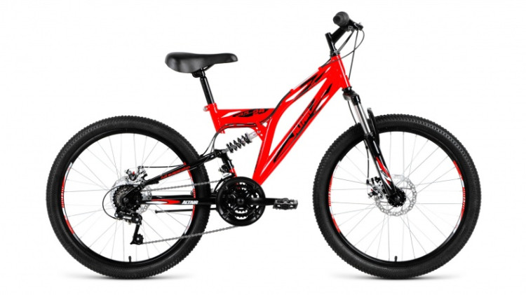 велосипед ALTAIR MTB FS 24 disc (24" 18 ск. рост 14.5") красный / черный 2019