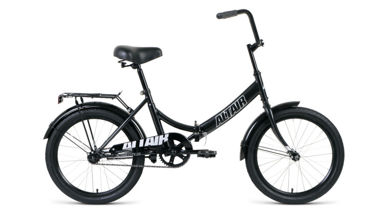 велосипед ALTAIR CITY 20 (20" 1 ск. рост 14" скл.) 2019-2020, черный/серый