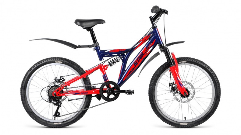 велосипед ALTAIR MTB FS 20 disc (20" 6ск) синий / красный 2018