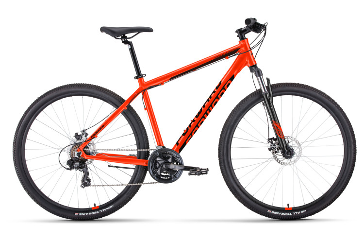 Велосипед FORWARD APACHE 29 2.0 D CLASSIC (29" 21 ск. рост. 19") 2022, красный/черный