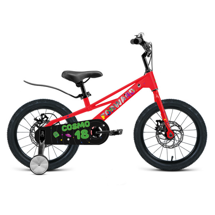 Велосипед FORWARD COSMO 18 (18" 1 ск.) 2023, ярко-красный QR