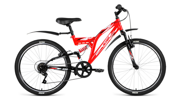 велосипед ALTAIR MTB FS 24 1.0 (24'' 6ск) красный / черный 2018