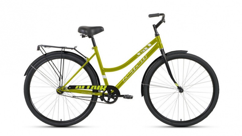 Велосипед ALTAIR CITY 28 low (28" 1 ск. рост. 19") 2022, зеленый/черный УЦ QR