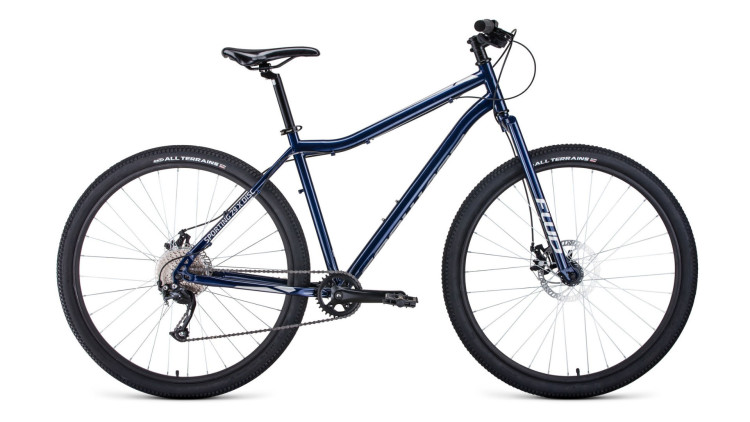 велосипед FORWARD SPORTING 29 X disc (29" 9 ск. рост 17") 2019-2020, темно-синий/черный