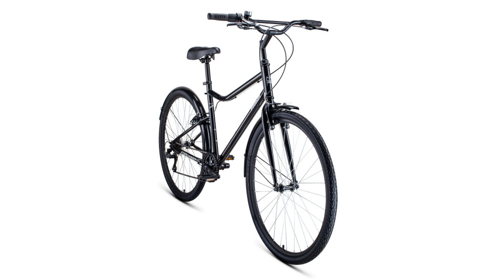 Велосипед FORWARD PARMA 28 (28" 7 ск. рост. 19") 2022, черный/белый QR