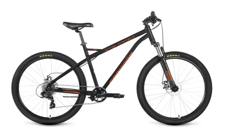 Велосипед FORWARD FLASH 26 2.0 D (26" 8 ск. рост. 19") 2024, черный/оранжевый QR