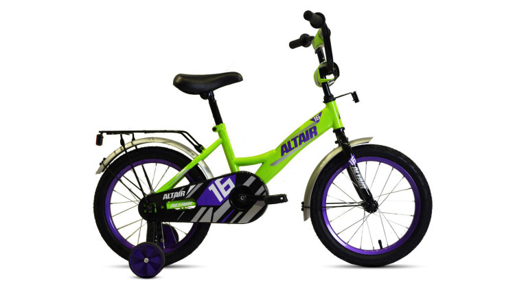 велосипед ALTAIR KIDS 14 (14" 1 ск.) 2019-2020, ярко-зеленый/фиолетовый