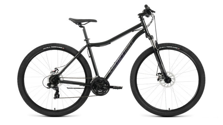 Велосипед FORWARD SPORTING 29 2.0 D (29" 21 ск. рост. 17") 2022, черный/темно-серый QR