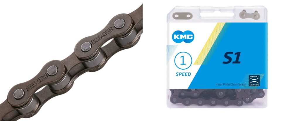 Цепь S1 KMC 1/2"x1/8" 112 звеньев, для 1 скор., в индивидуальной упаковке
