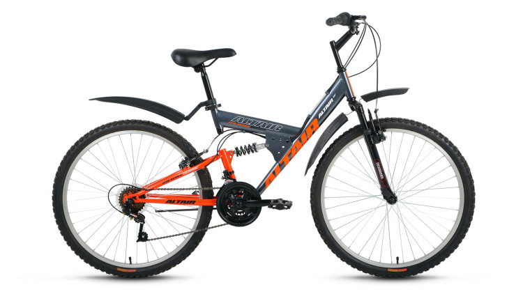 велосипед ALTAIR MTB FS 26 (26" 18ск рост 16'') серый / оранжевый