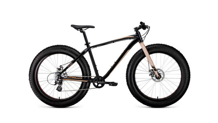 Велосипед FORWARD BIZON 26 D (26" 8 ск. рост. 18") 2022, черный/бежевый