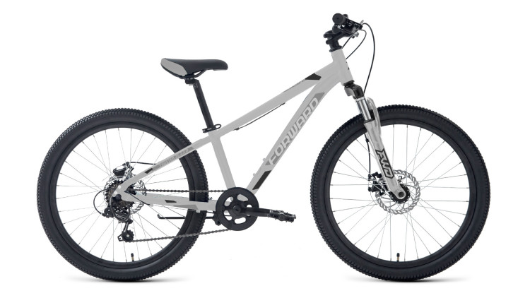 Велосипед FORWARD TWISTER 26 2.0 D (26" 7 ск. рост. 13") 2024, серебристый/черный QR