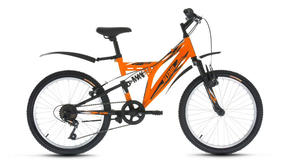 велосипед ALTAIR MTB FS 20 (20" 6ск) оранжевый / черный матовый 2017