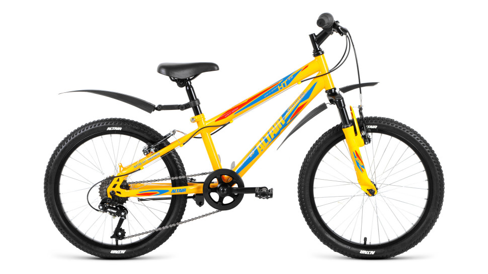 велосипед ALTAIR MTB HT 20 2.0 (20" 6 ск. рост 10.5") желтый 2018