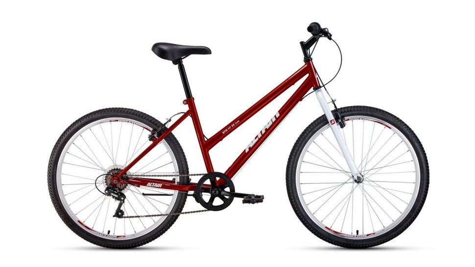 Велосипед ALTAIR MTB HT 26 low (26" 6 ск. рост 17") 2020-2021, красный/белый
