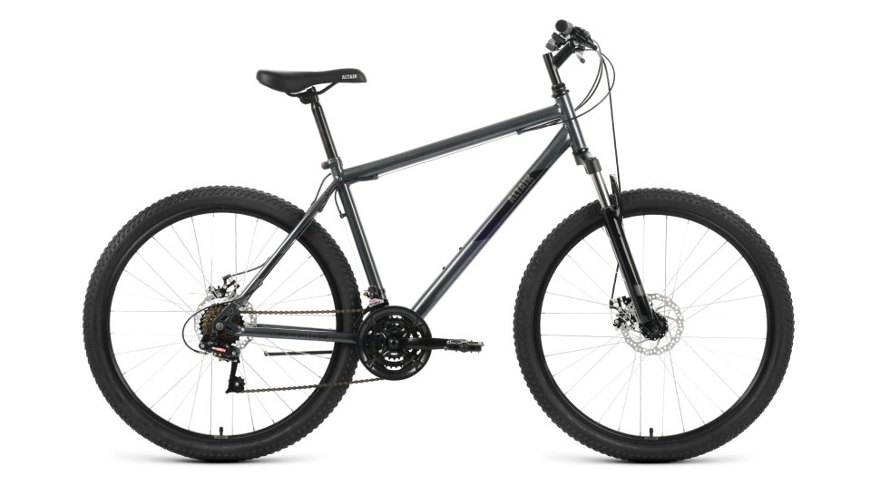 Велосипед ALTAIR MTB HT 27,5 2.0 D (27,5" 21 ск. рост. 17") 2022, темно-серый/черный QR