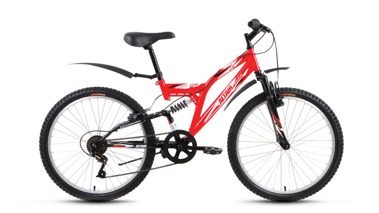 велосипед ALTAIR MTB FS 24 (24'' 6ск) красный / черный 2017