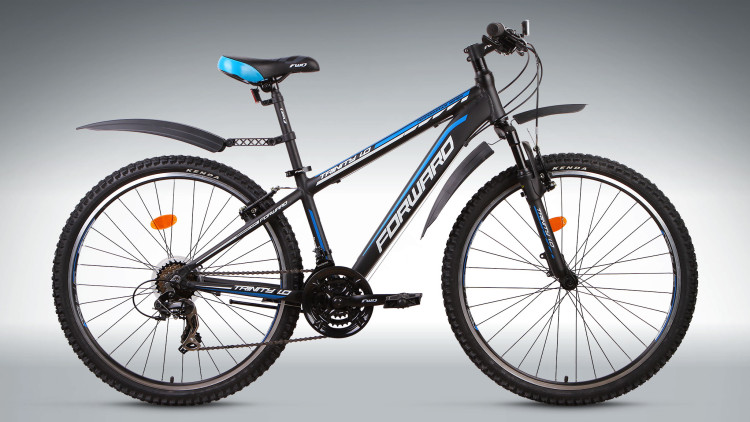 велосипед FORWARD TRINITY 1.0 алюм. (26"" 18ск рост 14'') черный мат.