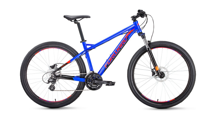 велосипед FORWARD QUADRO 27,5 3.0 disc (27,5" 24 ск. рост 19") синий 2019