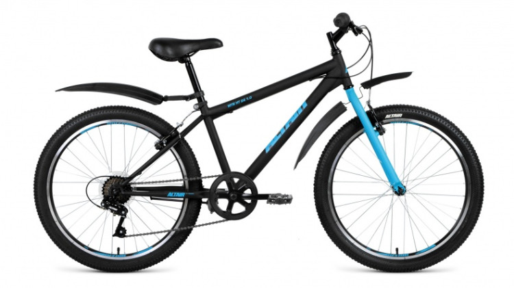 велосипед ALTAIR MTB HT 24 1.0 (24" 6 ск. рост 14") черный матовый 2019
