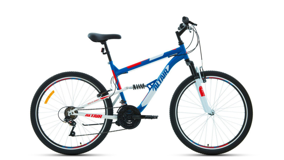 велосипед ALTAIR MTB FS 26 1.0 (26" 18 ск. рост 16") 2019-2020, синий/красный