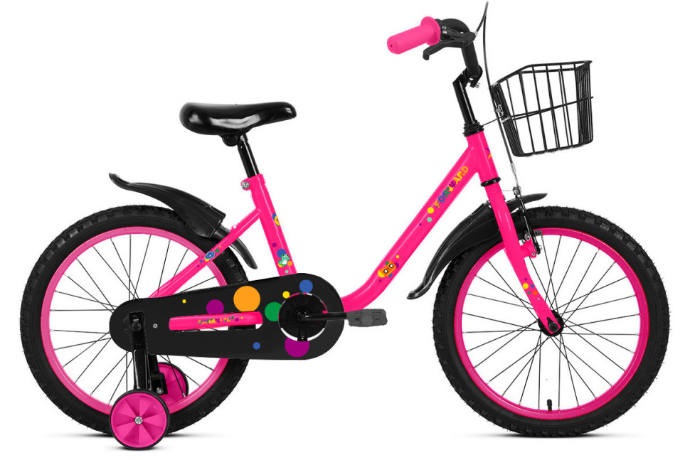 Велосипед FORWARD BARRIO 16 (16" 1 ск.) 2023, ярко-розовый QR