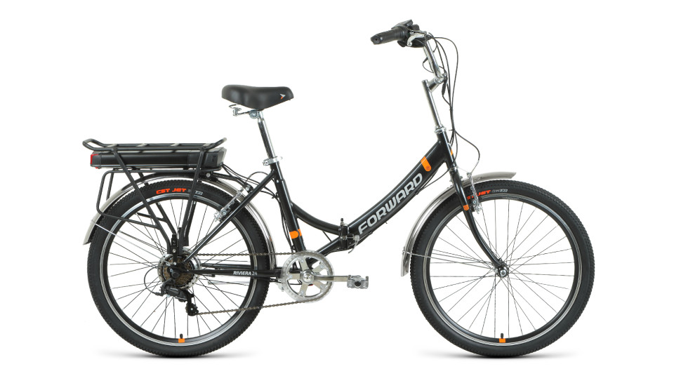 Электровелосипед FORWARD RIVIERA 24 250w (24" 6 ск., 8,8 Ah, рост 16" скл.) 2020-2021, черный