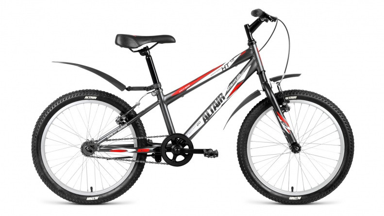 велосипед ALTAIR MTB HT 20 1.0 (20" 1 ск. рост 10.5") серый матовый 2018